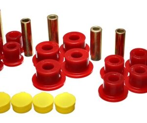 A set of red bushings and yellow bushing.