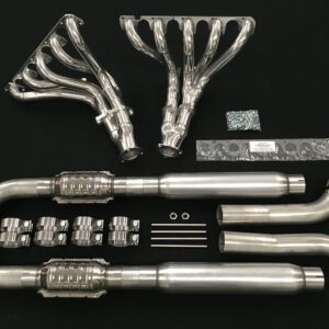 A set of exhaust pipes and other parts.