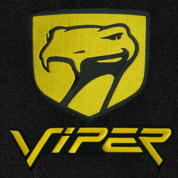 A yellow and black logo of the viper brand.