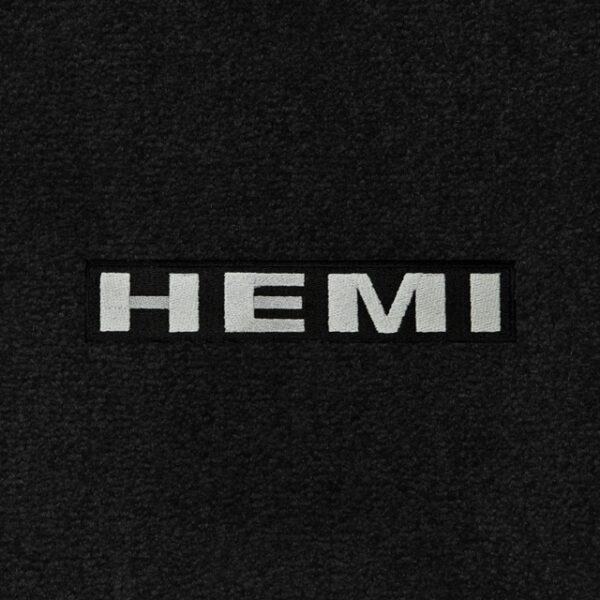 A black background with the word hemi written in white.