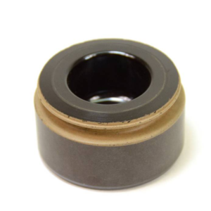 A black and brown piece of metal with a wooden ring around it.