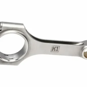 A chrome plated connecting rod with the letter k on it.