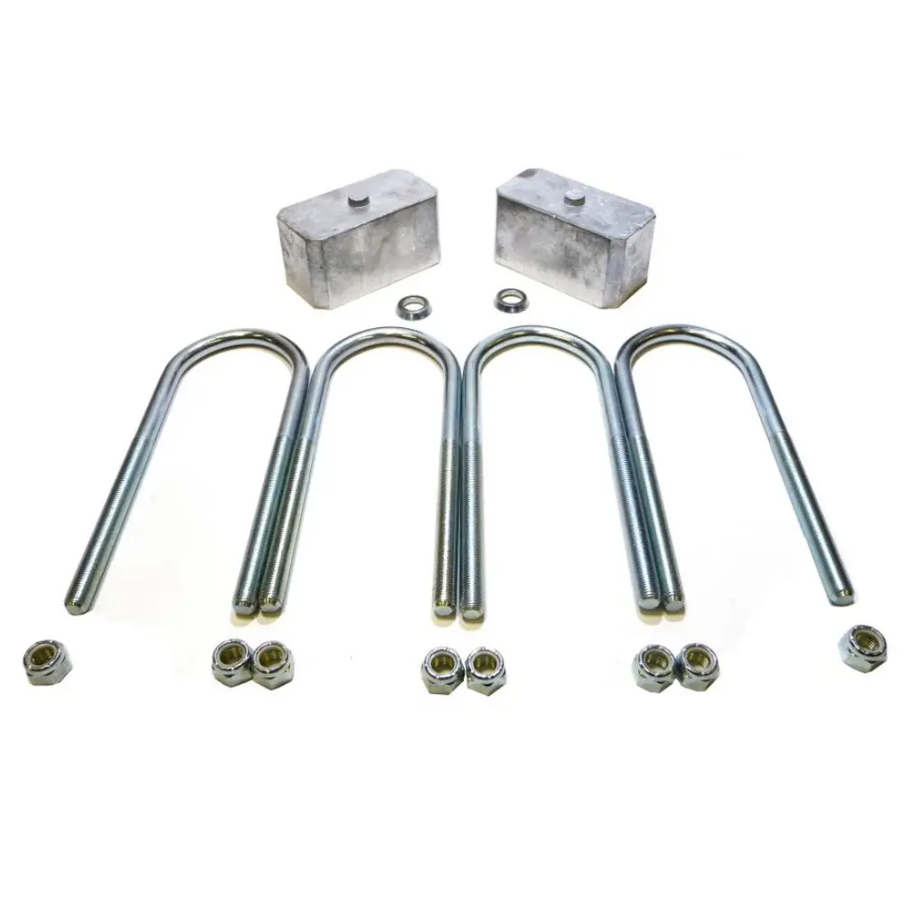 A set of four u-bolts and two sets of nuts.