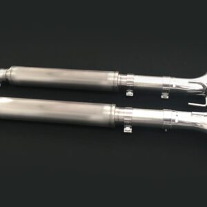 A pair of silver forks sitting on top of each other.