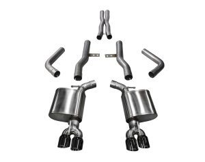 A set of exhaust pipes for a car