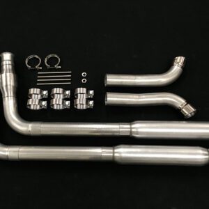 A pair of pipes and other parts are shown.