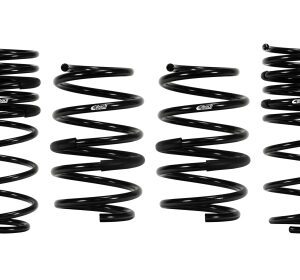 A set of four springs that are black.