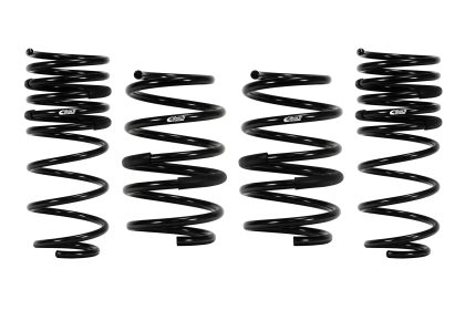 A set of four springs that are black.